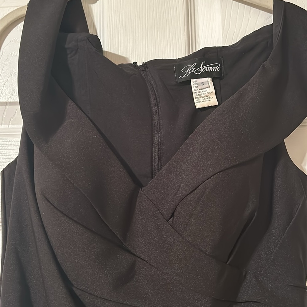 NWOT La Femme black evening gown - Picture 6 of 7